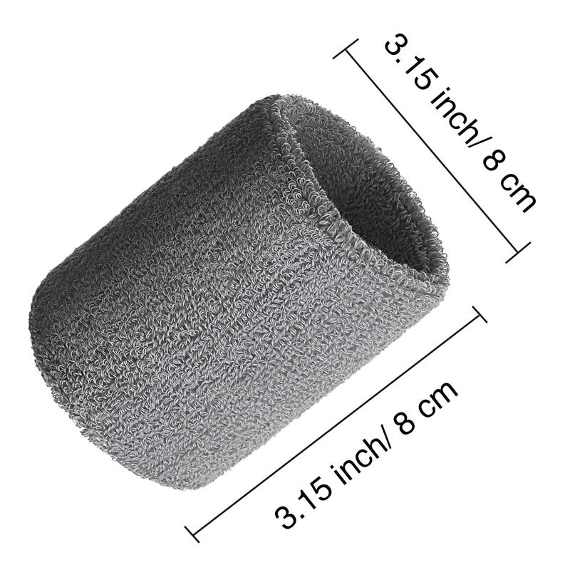 Bememo 12 Pcs Neon Sweatbands Wristband Sweat Wrist Band Competitions Absorbent Sweatbands for Men Women, for Sports, Running(3.15",Black, Dark Blue, Navy Blue, Gray, Dark Purple, Red) - Image 2